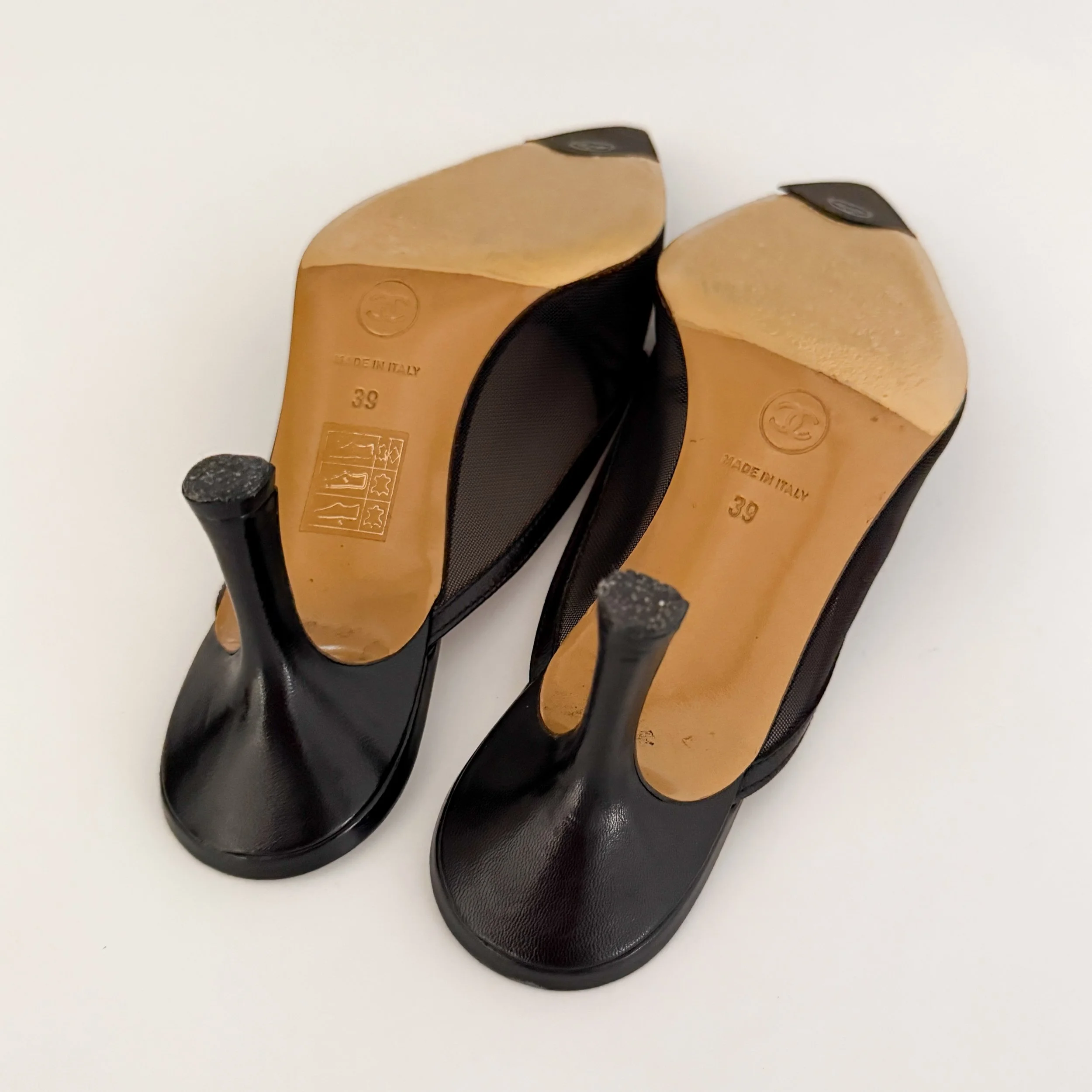 靴 Vintage Chanel CC bow heels 39 1/2 Chanel Vintage Iconic 